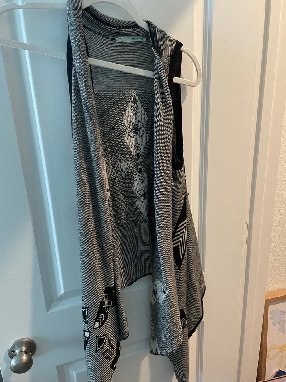 Women's Geometric Print sleeveless cardigan vest